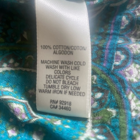 Juicy Couture Mandala Print Flutter Sleeve Boho Top Size Small - Picture 7 of 7